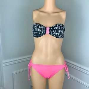 VICTORIA SECRET LOVE PINK LOGO BANDEAU SET
